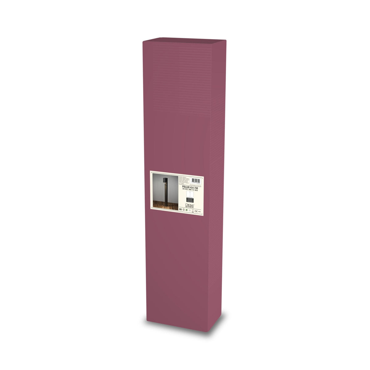 Pollux Banded IP44 Single Bollard Light In Black