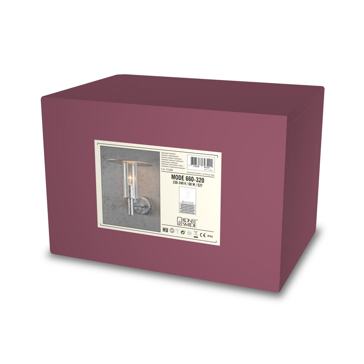 Mode IP54 Galvanised Wall Light