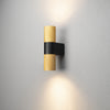 Temi IP54 Up and Down Wall Light In Black & Gold