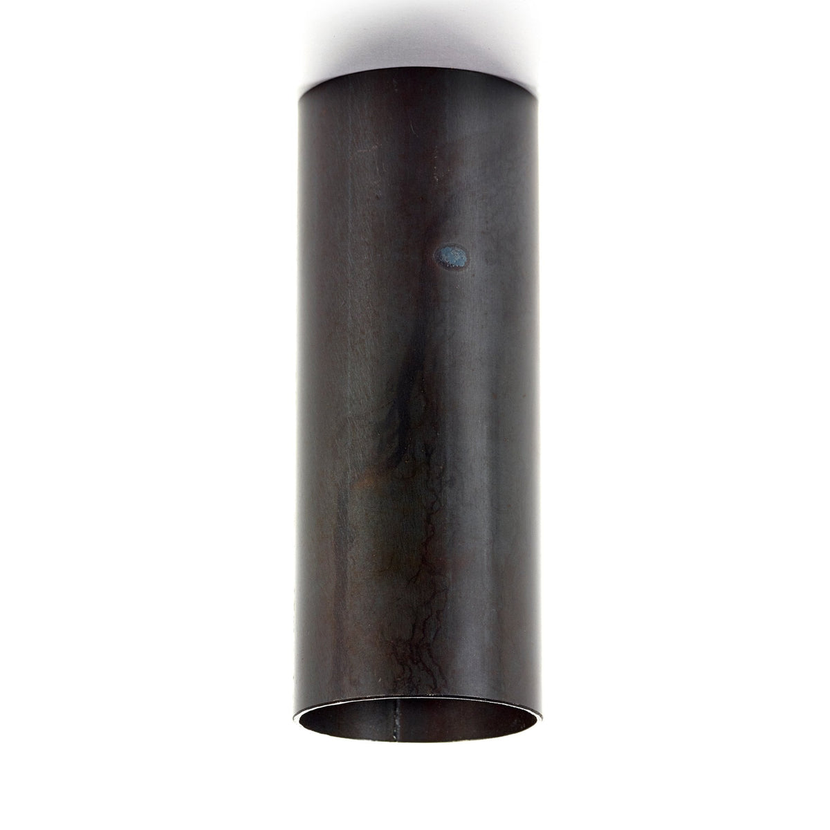 A black cylindrical ceiling light fixture, designed for modern interiors.