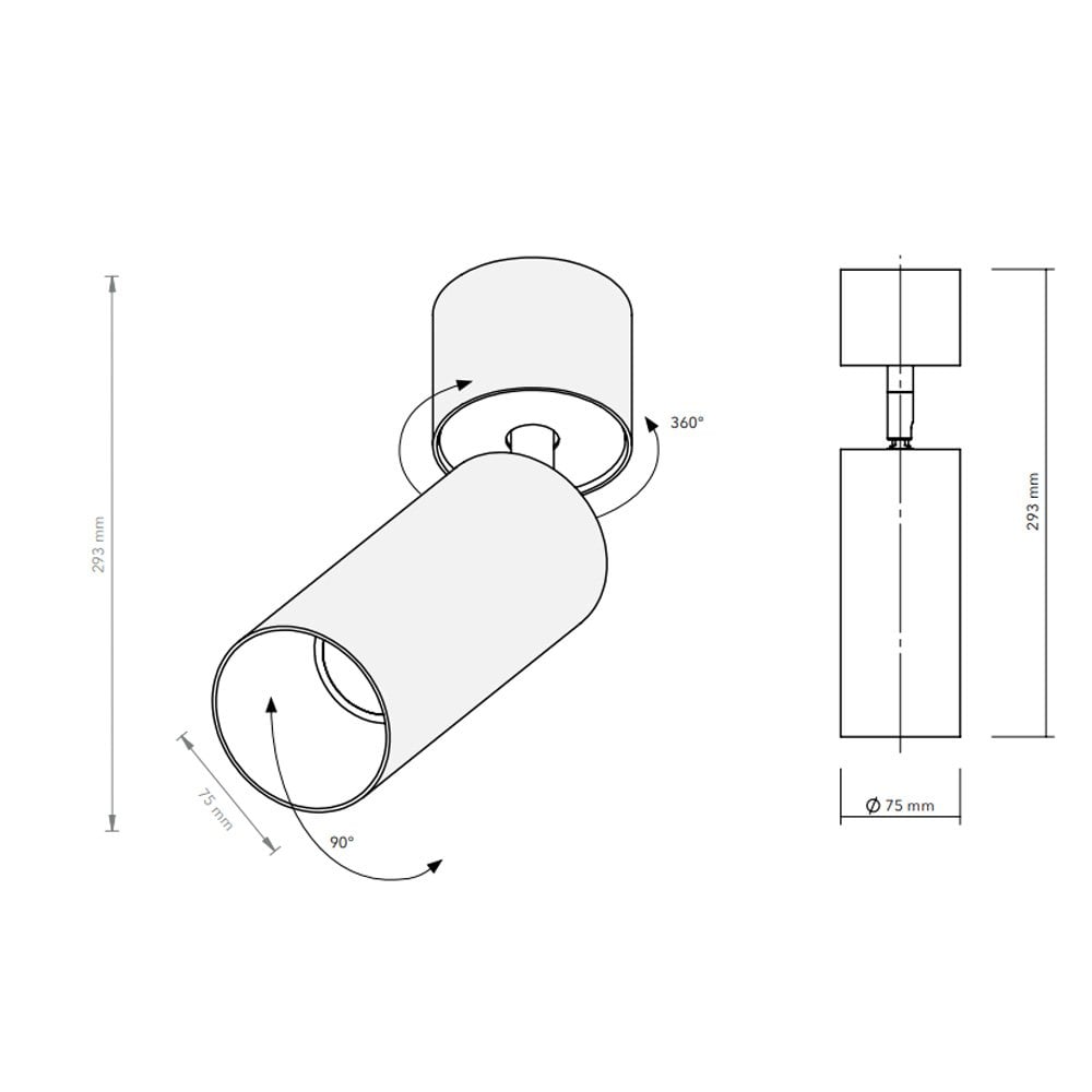 Sofisticato Ceiling Spot Light Nr. 03 In Blue Steel