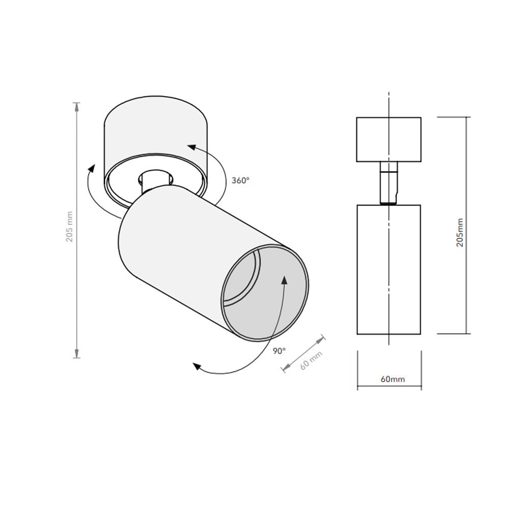 Sofisticato Ceiling Spot Light Nr. 04 In Blue Steel