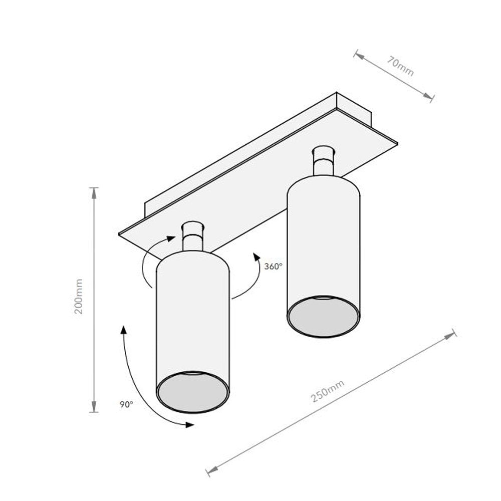 Sofisticato Ceiling Spot Lamp Nr. 21 In Blue Steel