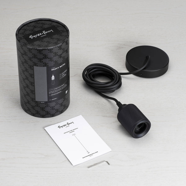 Heavy Metal Single Drop Cross Knurl Pendant in a Black Finish