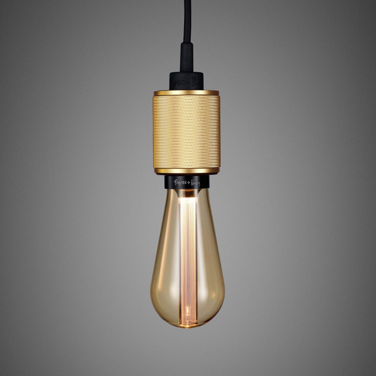 Heavy Metal Single Drop Cross Knurl Pendant in a Brass Finish