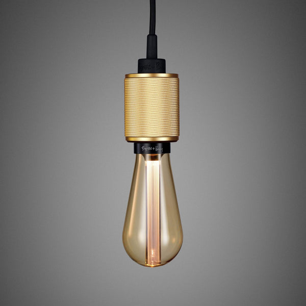Heavy Metal Single Drop Cross Knurl Pendant in a Brass Finish