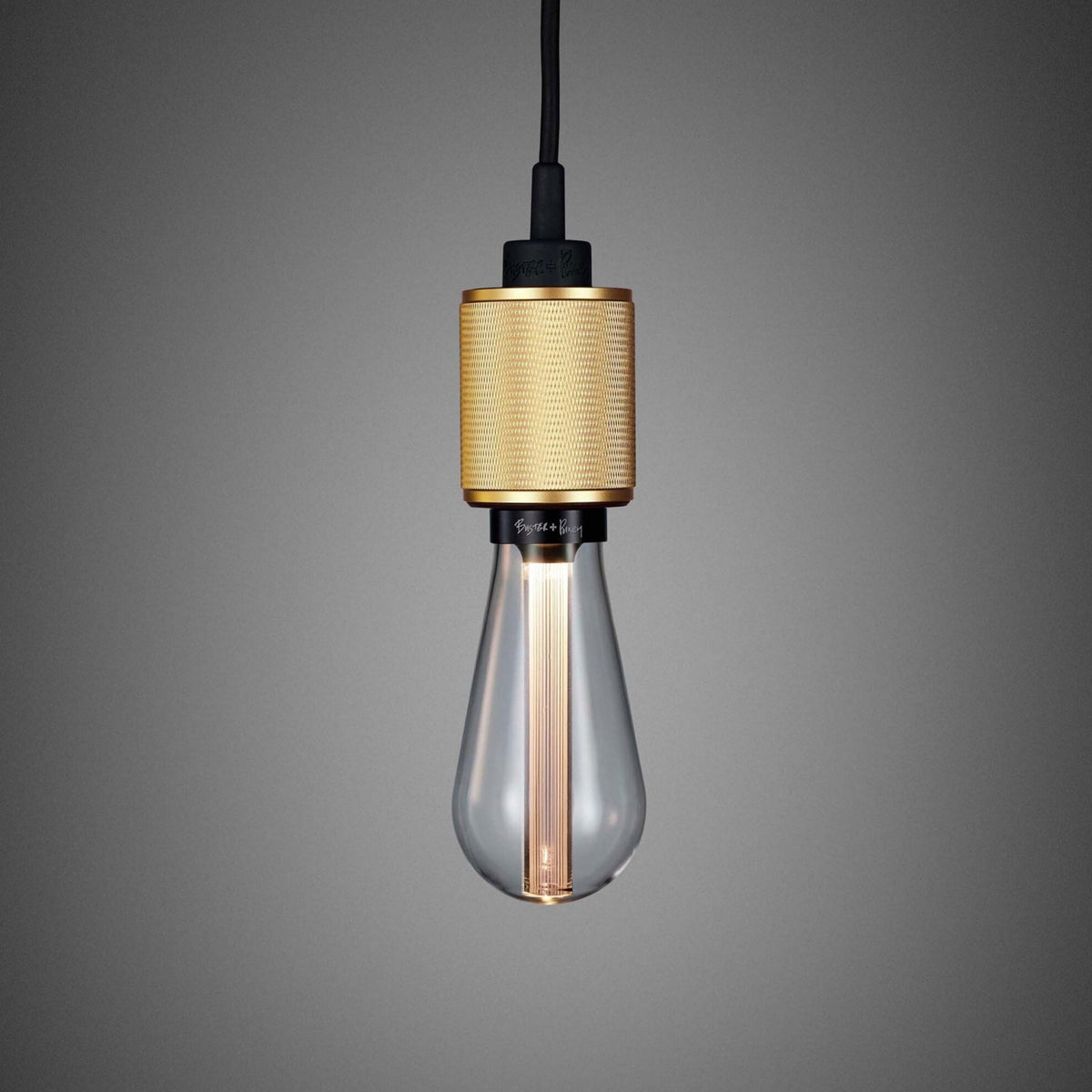 Heavy Metal Single Drop Cross Knurl Pendant in a Brass Finish