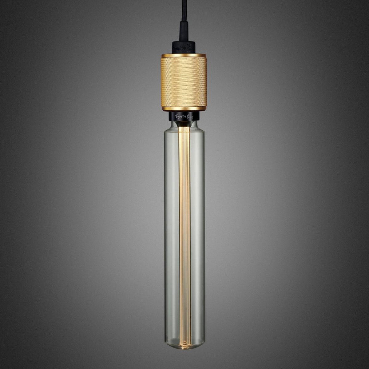 Heavy Metal Single Drop Cross Knurl Pendant in a Brass Finish