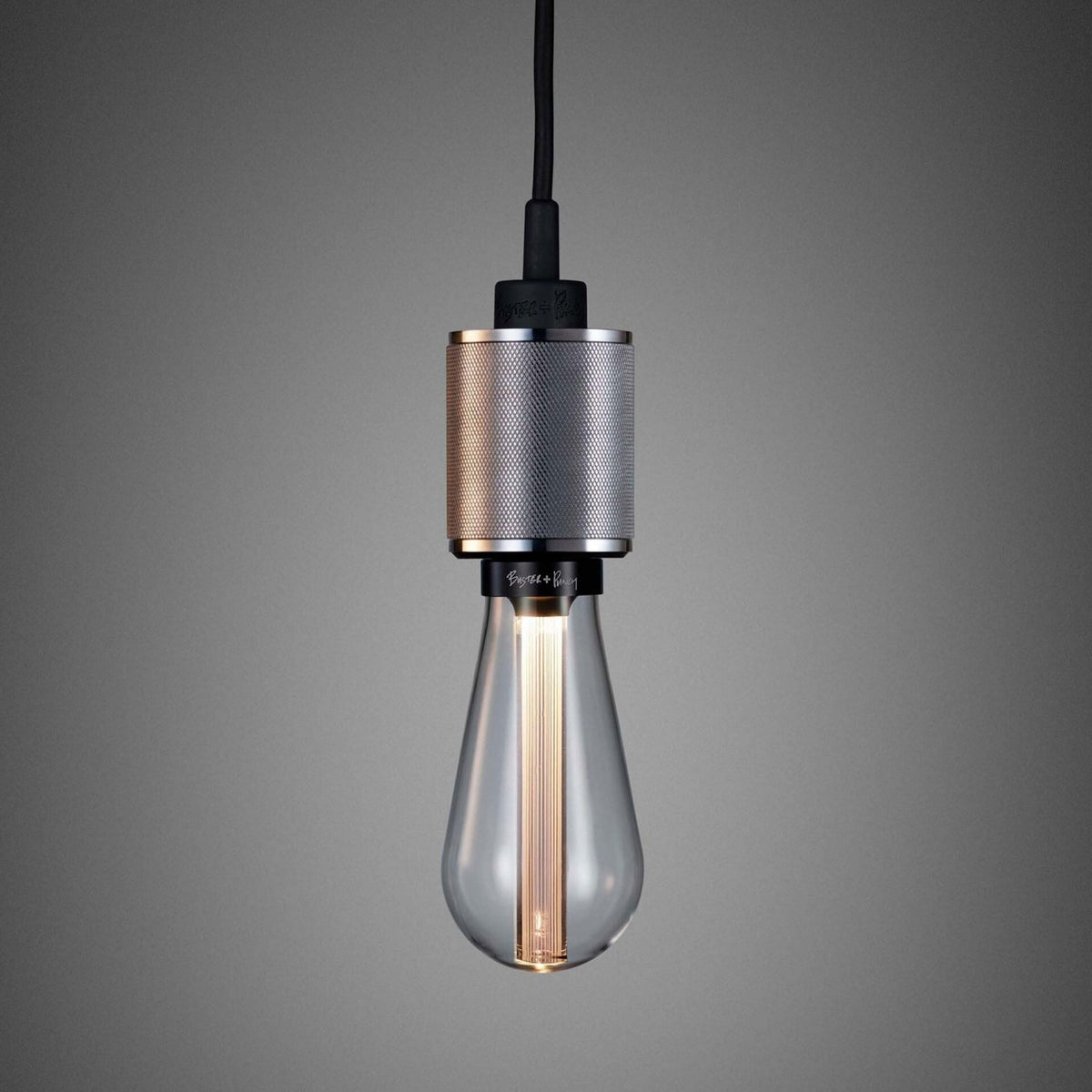 Heavy Metal Single Drop Cross Knurl Pendant in a Steel Finish