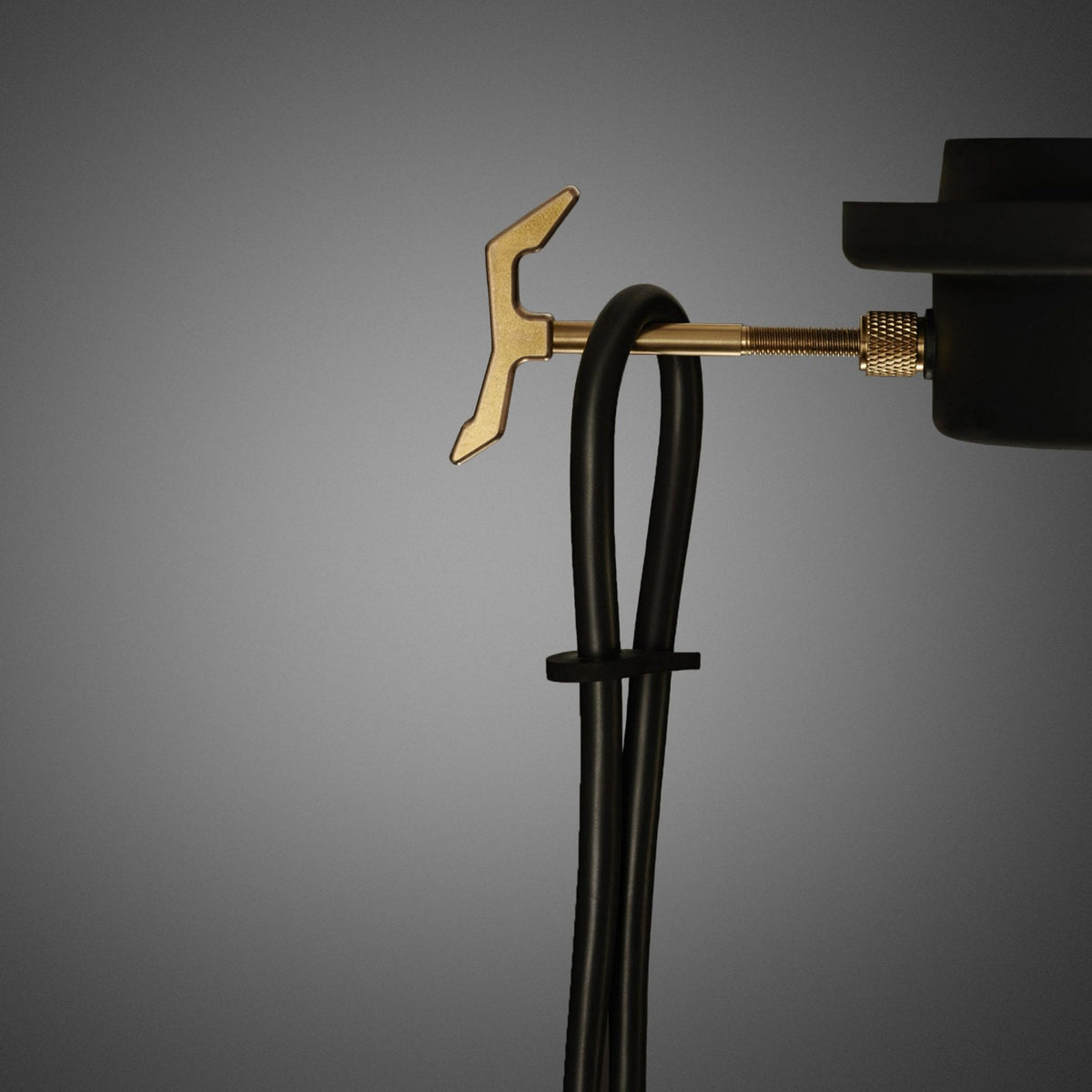 Hooked Nude Single Drop Pendant in Black and Brass Finish