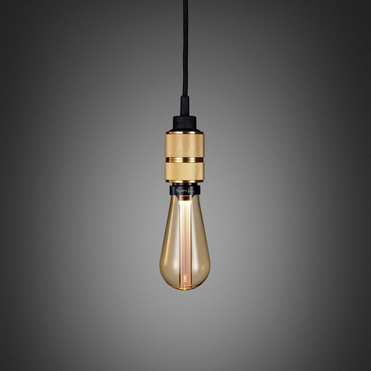 Hooked Nude Single Drop Pendant in Black and Brass Finish