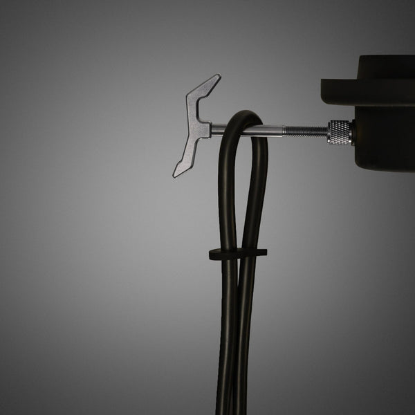 Hooked Nude Single Drop Pendant in Black and Steel Finish