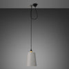 Hooked Large Single Drop Pendant in Stone and Brass Finish