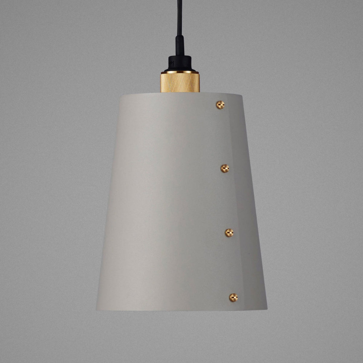 Hooked Large Single Drop Pendant in Stone and Brass Finish