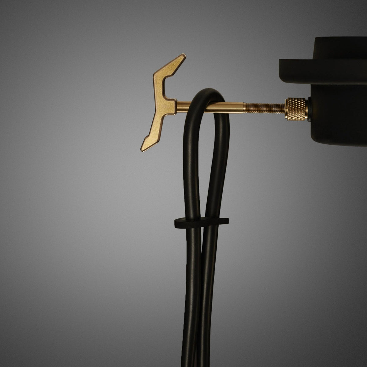 Hooked Large Single Drop Pendant in Stone and Brass Finish