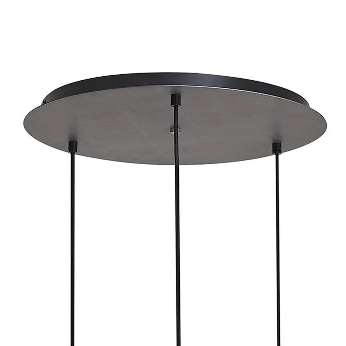 Atherington 3 Drop Round E27 Suspension Kit In Aged Pewter & Matt Black