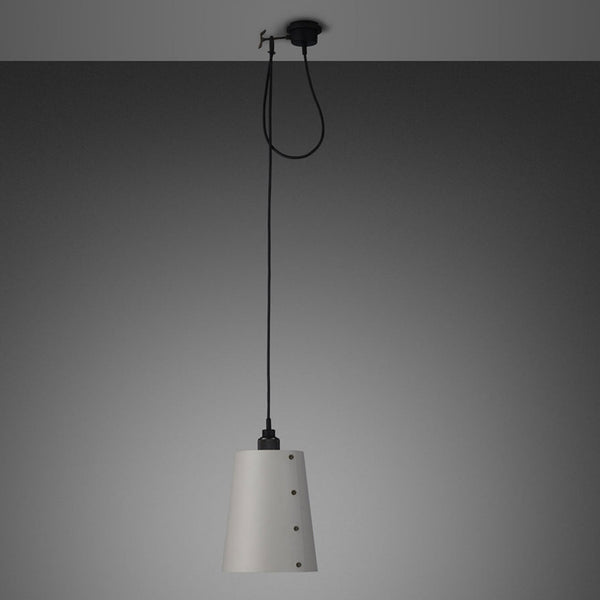 Hooked Large Single Drop Pendant in Stone and Smoked Bronze Finish