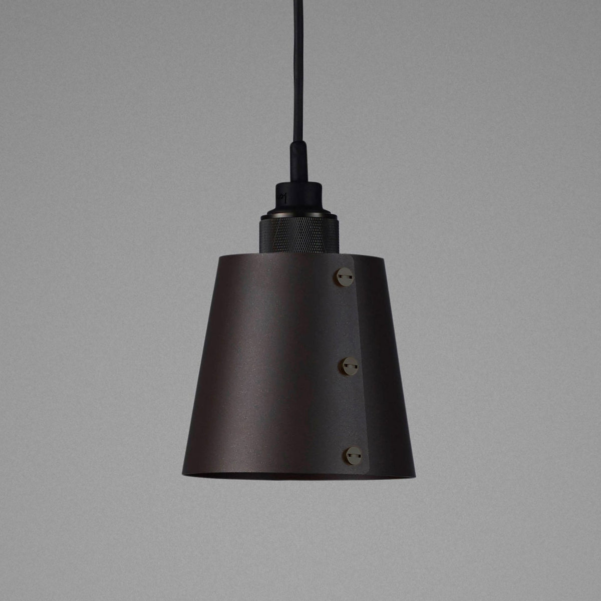 Hooked Small Single Drop Pendant in Graphite and Smoked Bronze Finish