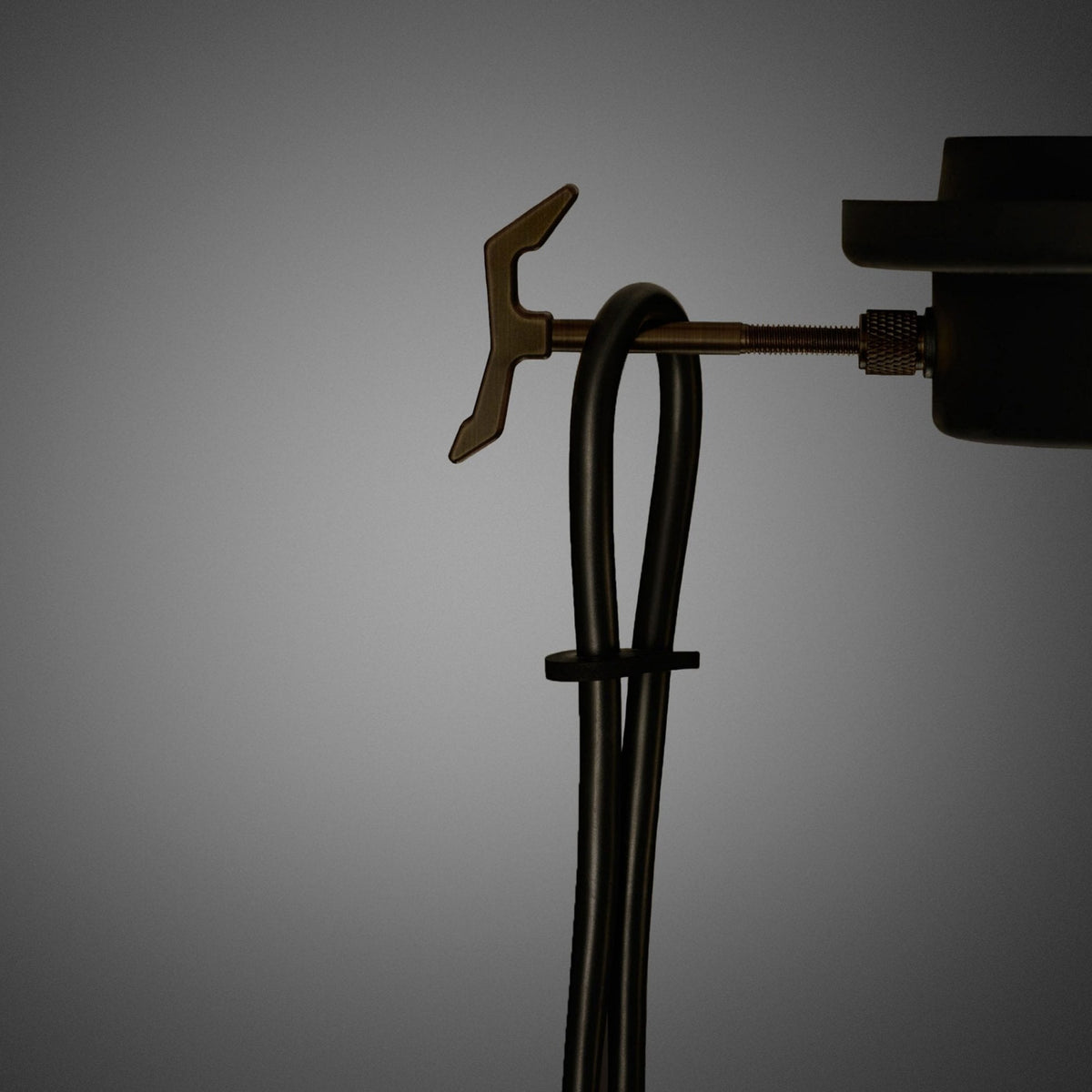 Hooked Small Single Drop Pendant in Graphite and Smoked Bronze Finish