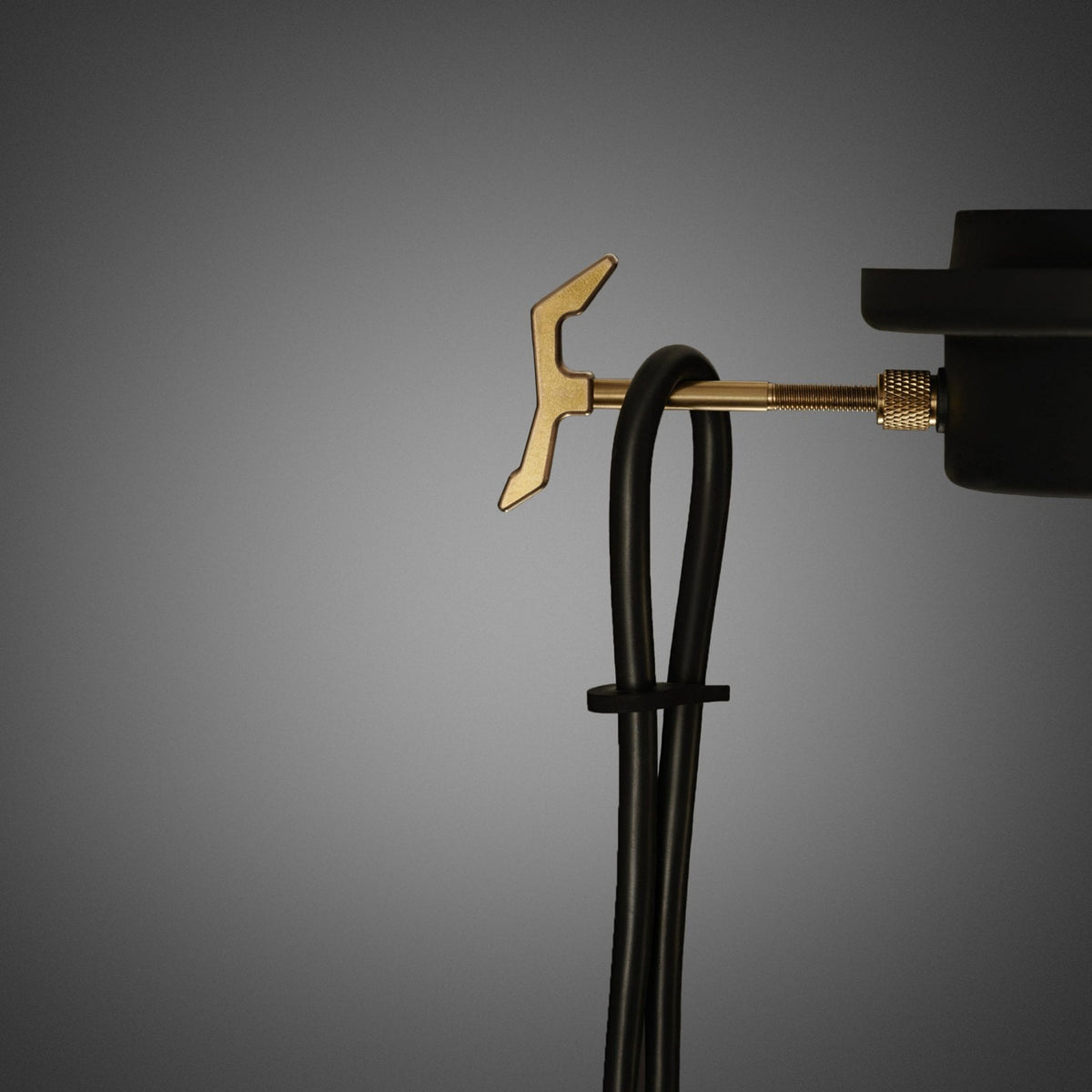 Hooked Small Single Drop Pendant in Stone and Brass Finish