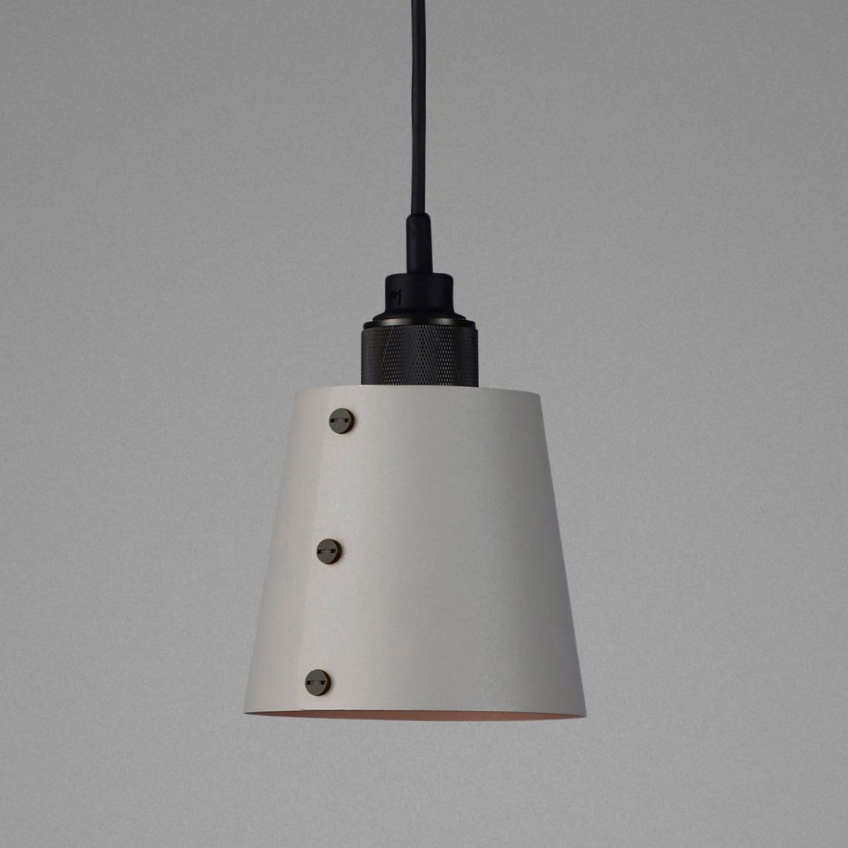 Hooked Small Single Drop Pendant in Stone and Smoked Bronze Finish