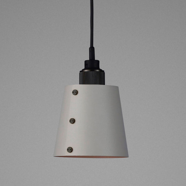 Hooked Small Single Drop Pendant in Stone and Smoked Bronze Finish