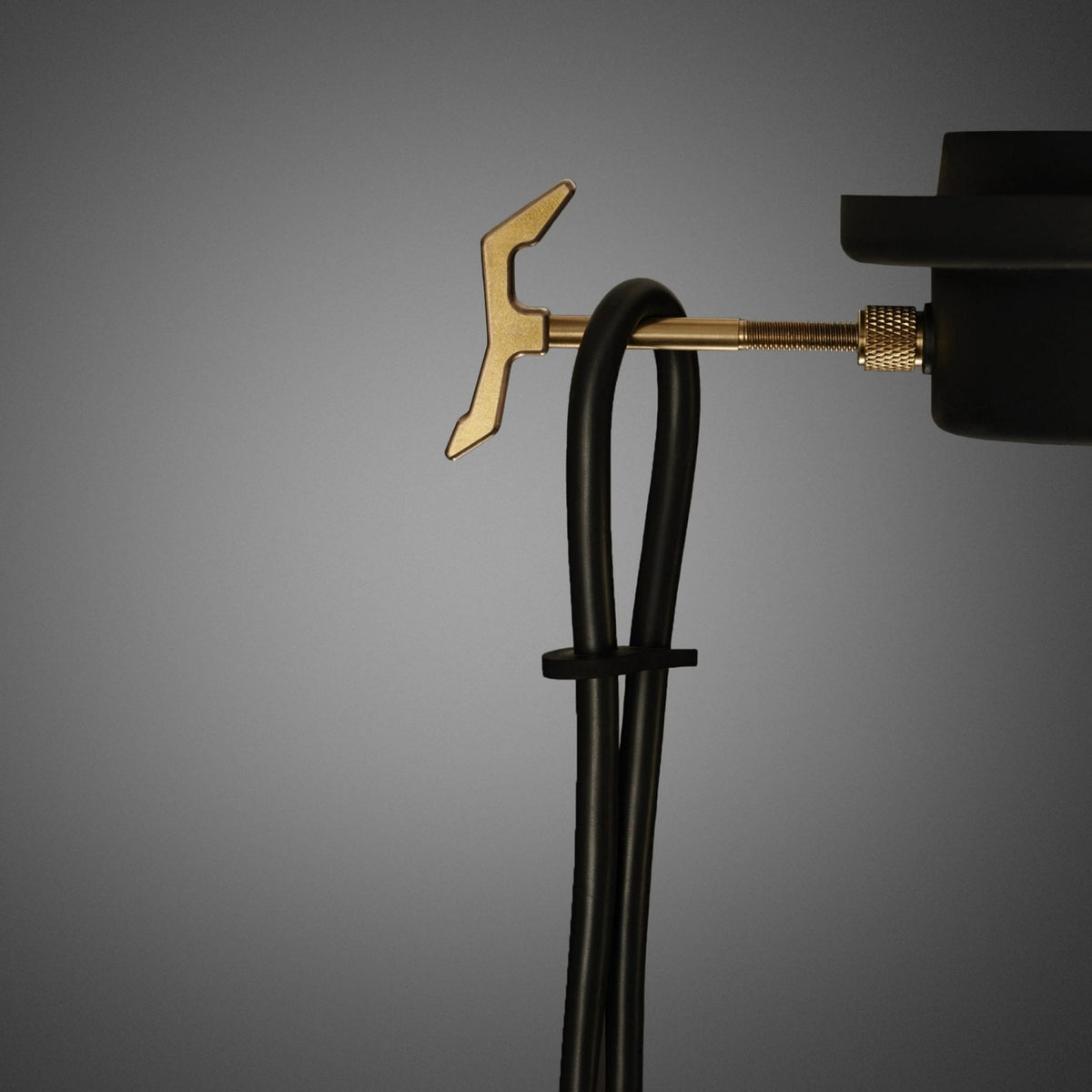 Hooked Nude Triple Drop Round Pendant in Black and Brass Finish