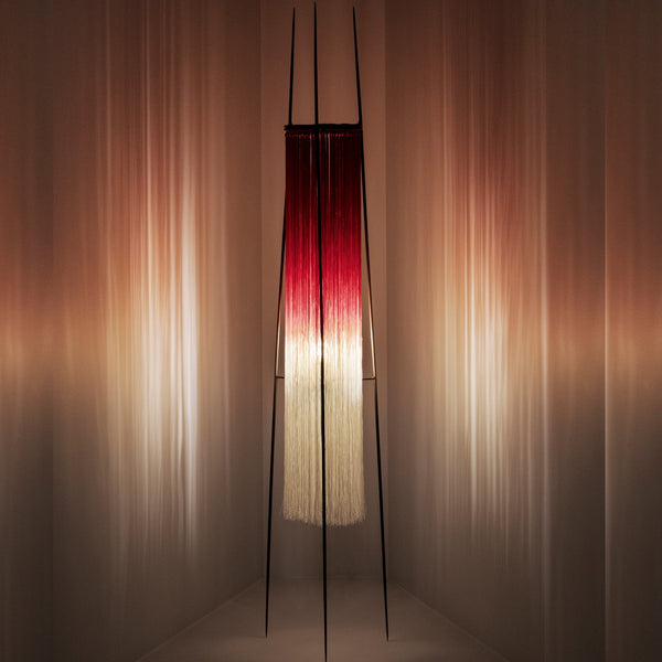 Kiki Table Lamp In Black With Scarlett & Cream Threads