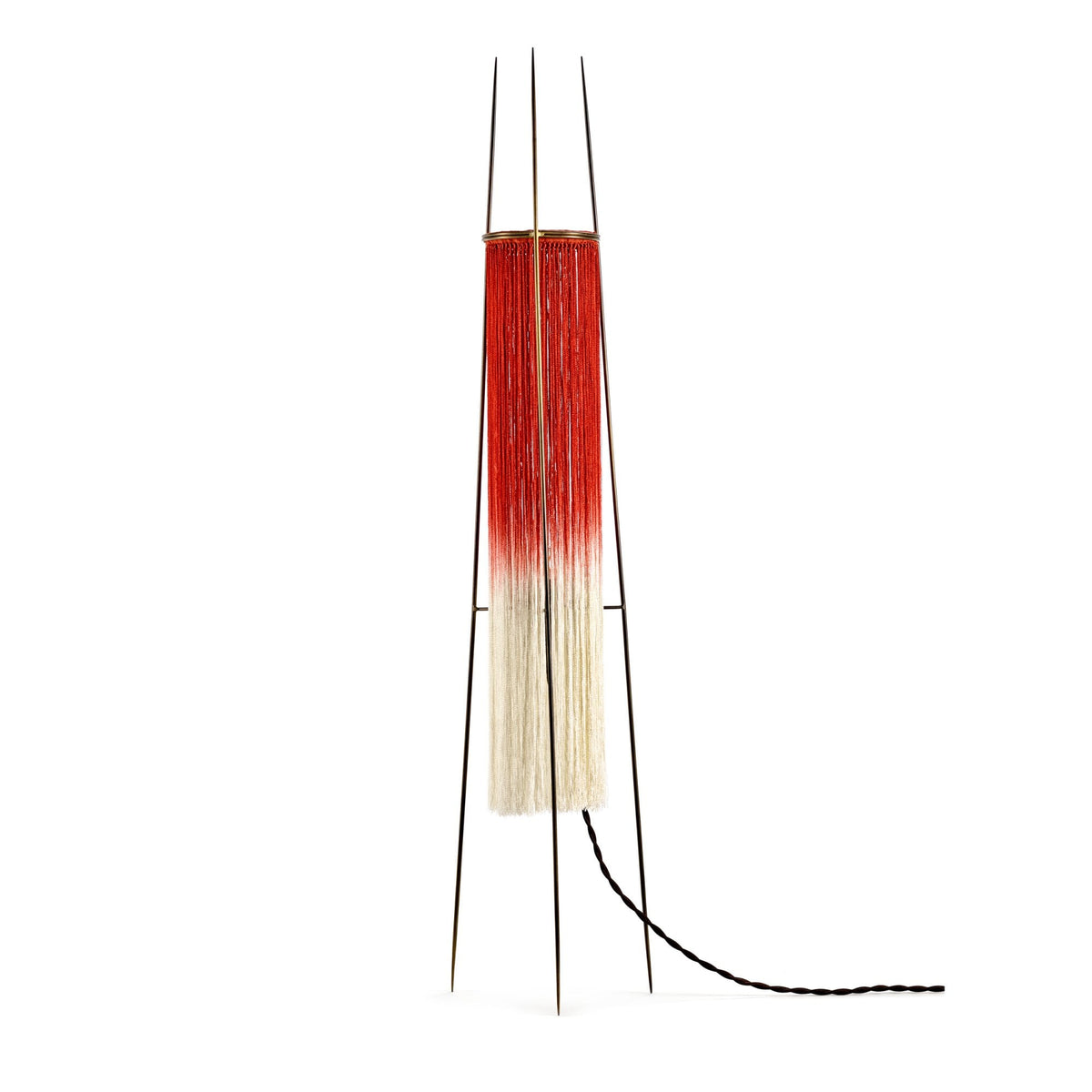 Kiki Table Lamp In Black With Scarlett & Cream Threads