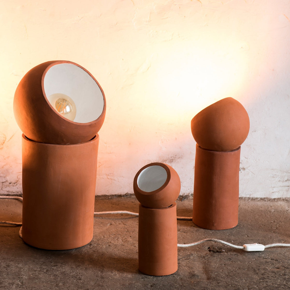 Terra Table Lamp Medium In Terracotta