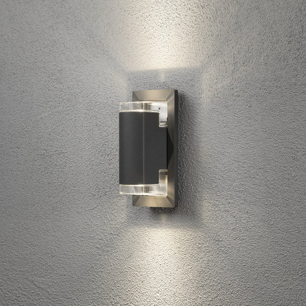 Potenza IP54 Up & Down Wall Light In Dark Grey