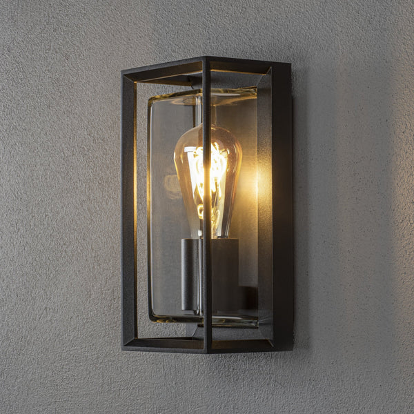 Brindisi IP54 Wall Light In Black With Motion Sensor