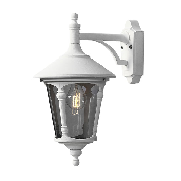 Virgo IP23 Outdoor Wall Light In Matt White