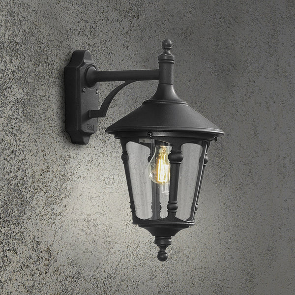 Virgo IP23 Outdoor Wall Light In Matt Black