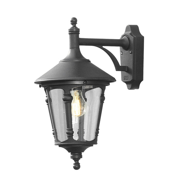 Virgo IP23 Outdoor Wall Light In Matt Black