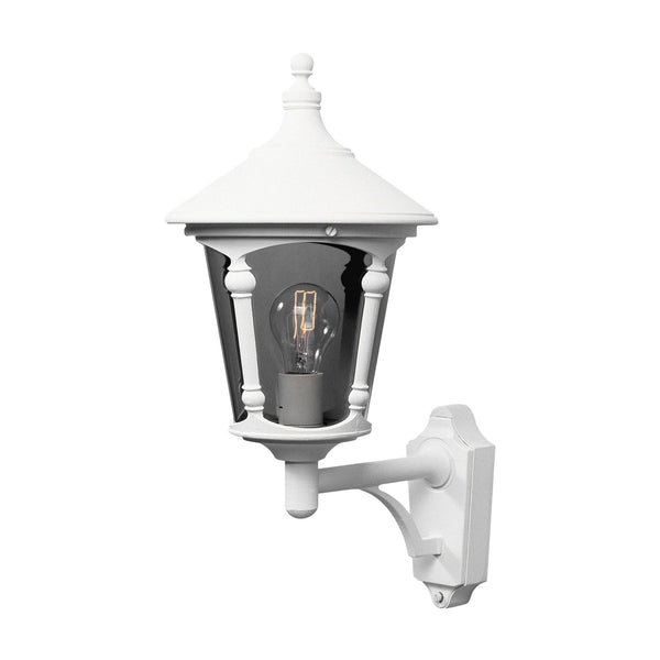 Virgo IP23 Outdoor Up Wall Light In Matt White