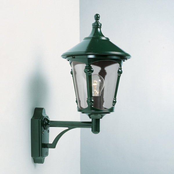 Virgo IP23 Outdoor Up Wall Light In Green