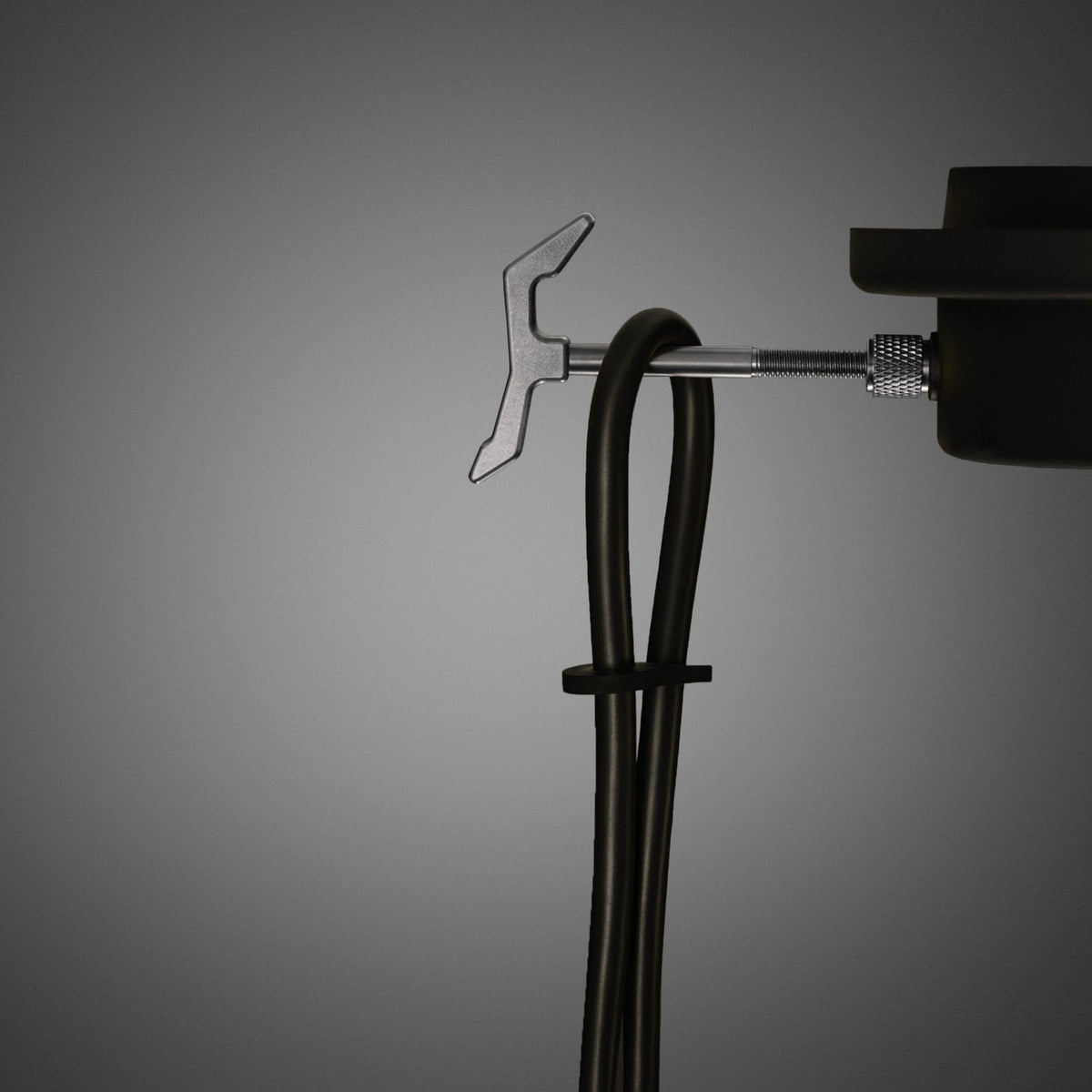 Hooked Nude Six Drop Round Pendant in Black and Steel Finish