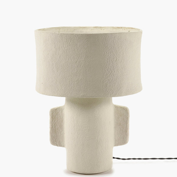 Paper Mache Earth Series N°1 Small Table Lamp In Off White