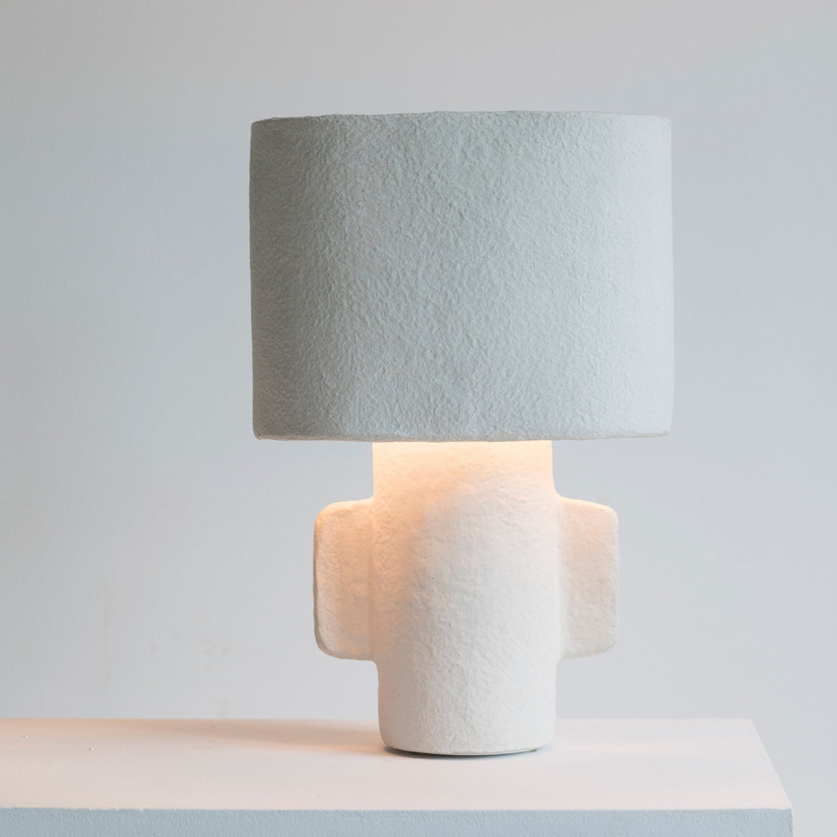 Paper Mache Earth Series N°2 Medium Table Lamp In Off White