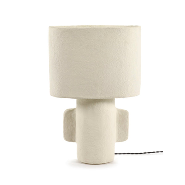 Paper Mache Earth Series N°2 Medium Table Lamp In Off White
