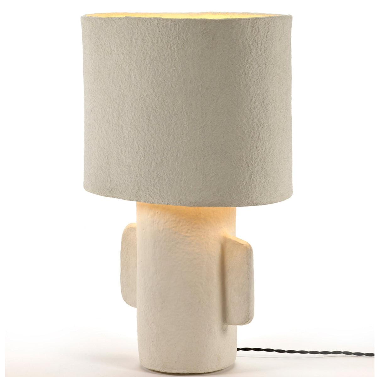 Paper Mache Earth Series N°2 Medium Table Lamp In Off White