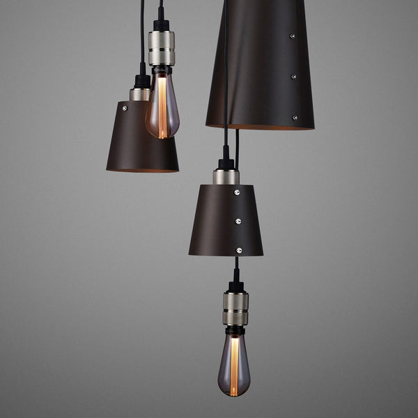 Hooked Mix Six Drop Round Pendant in Graphite and Steel Finish