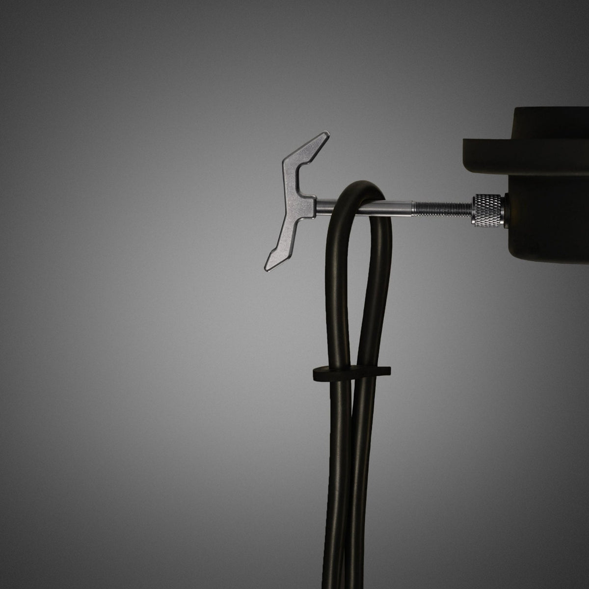 Hooked Mix Six Drop Round Pendant in Graphite and Steel Finish