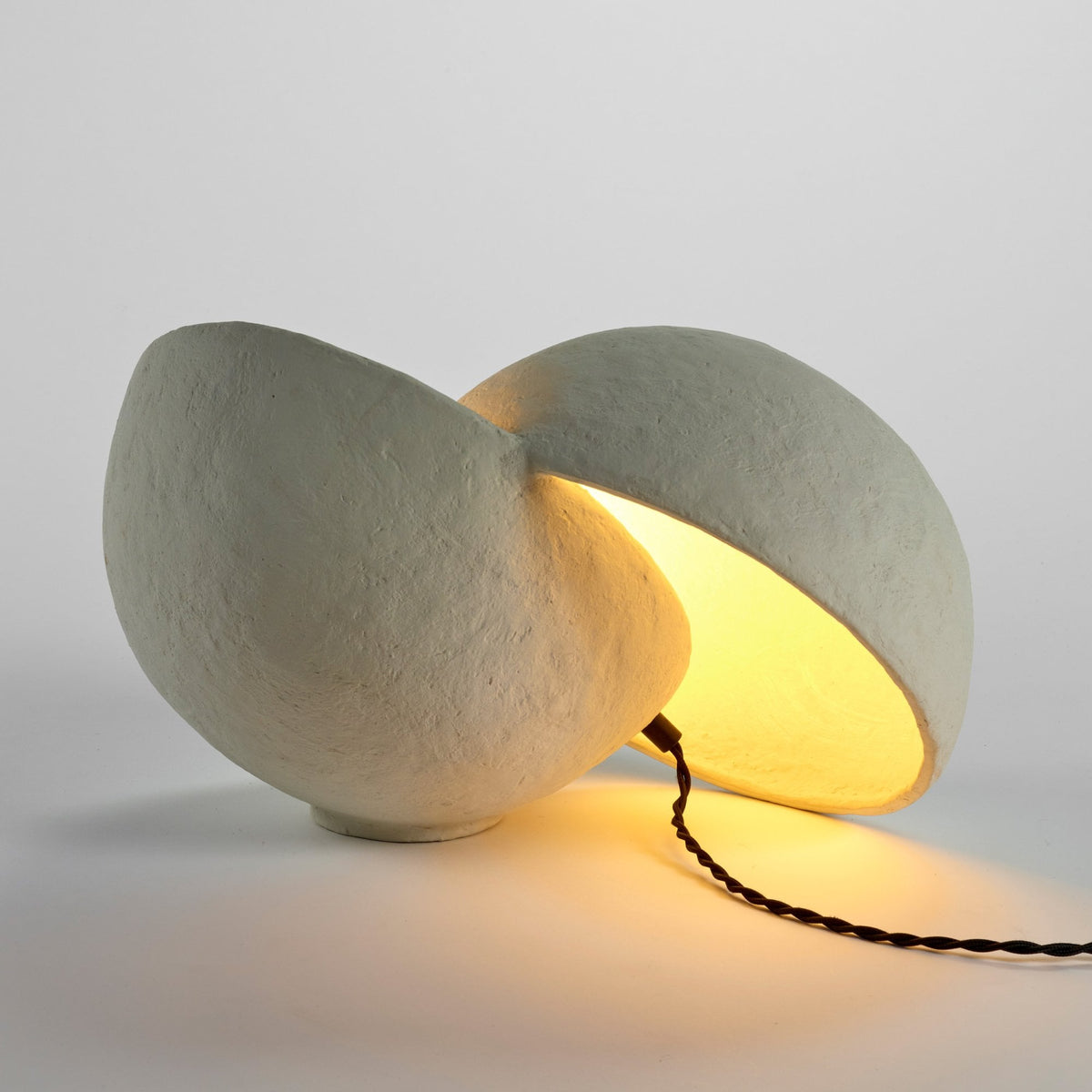 Paper Mache Earth Series N°3 Large Table Lamp In Off White