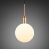 Forked Single Pendant in a Brass Finish with Large Opal Globe