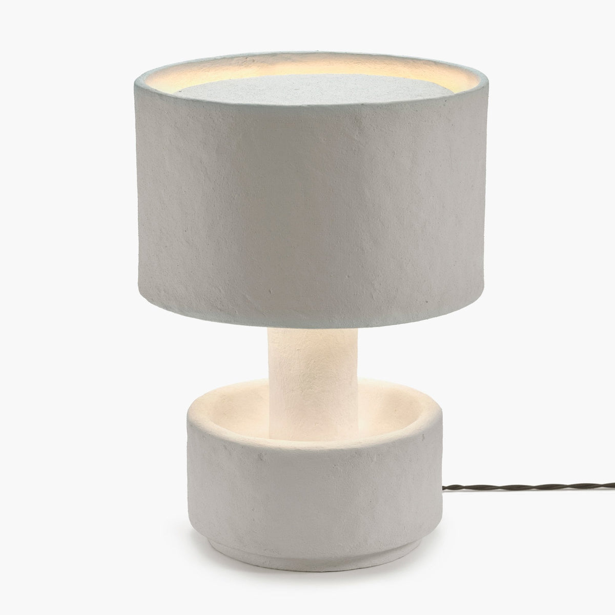 Paper Mache Earth Series N°6 Table Lamp In Off White