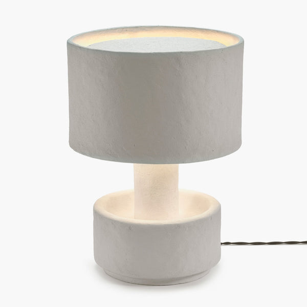 Paper Mache Earth Series N°6 Table Lamp In Off White
