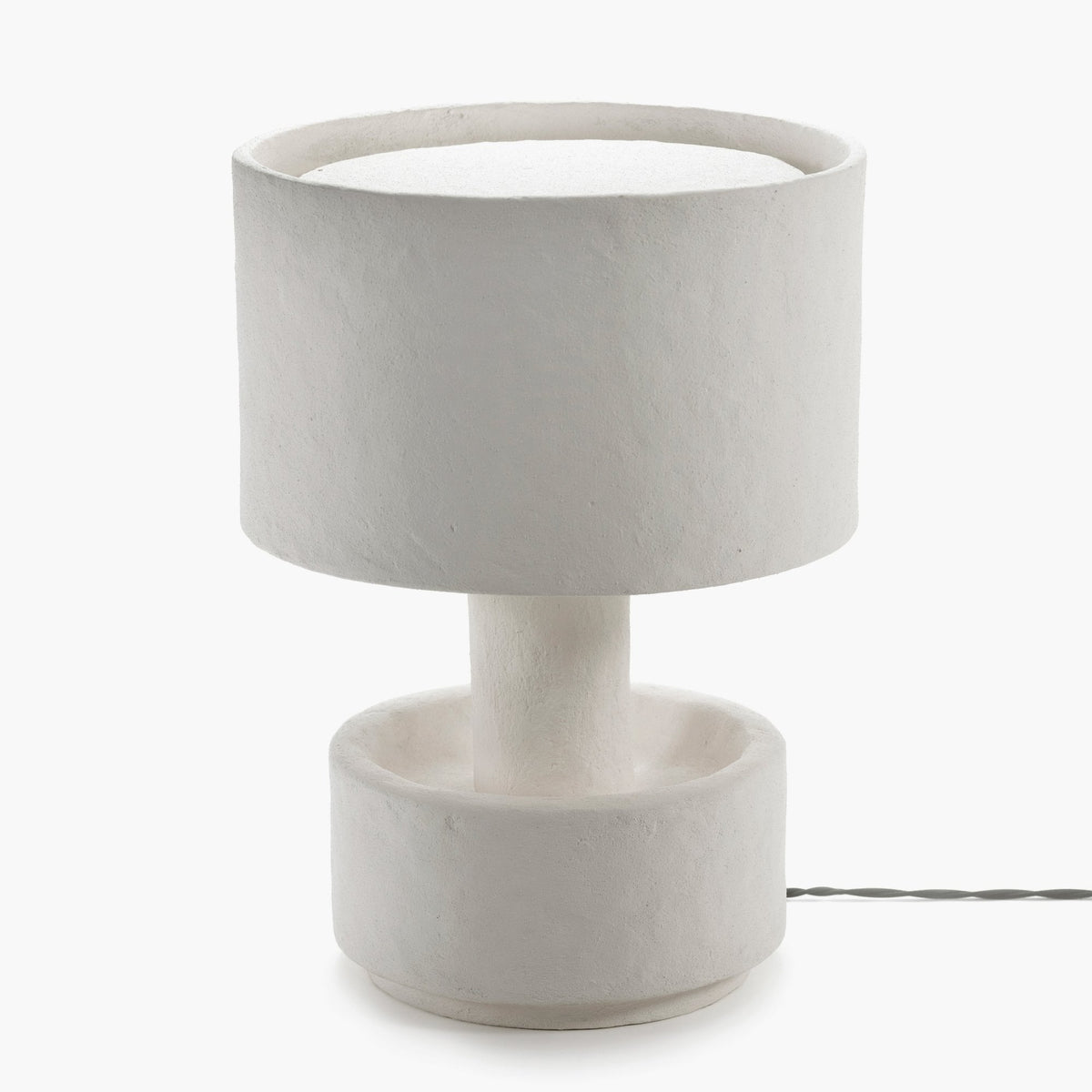Paper Mache Earth Series N°6 Table Lamp In Off White
