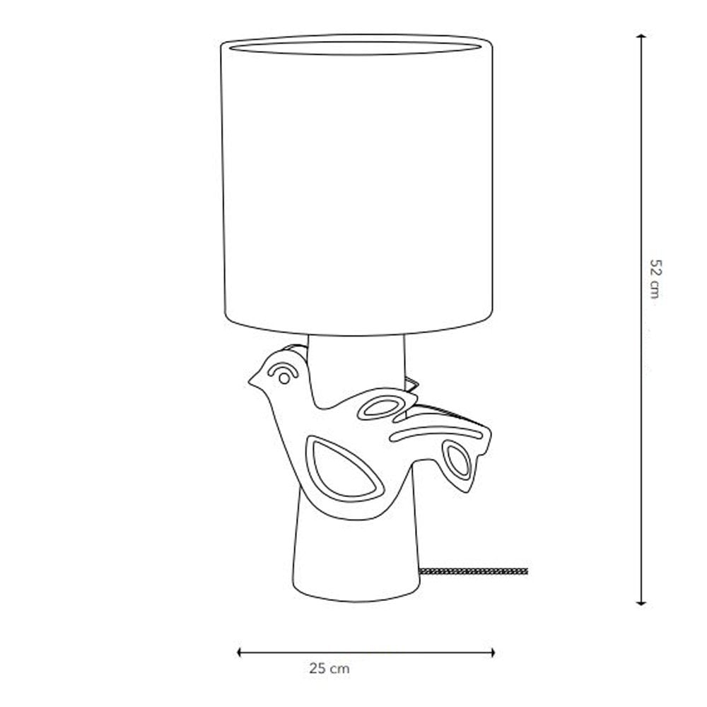 Paloma Stoneware Table Lamp In Black With White Linen Shade